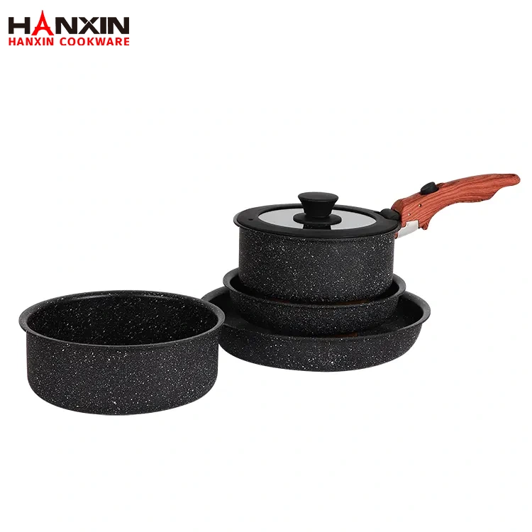 Aluminium pannenset met antiaanbaklaag en cd-bodem